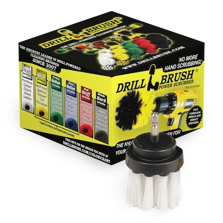 Drill Brush Power Scrubber By Useful Products 2 in W 2 in L Brush, White 2in-L-W-QC-DB